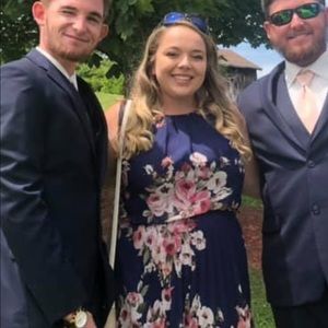 Blue and floral maxi